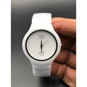 Rado Jubilee Ladies White Ceramic Analog Watch Swiss Quartz Diamond Dial With Date