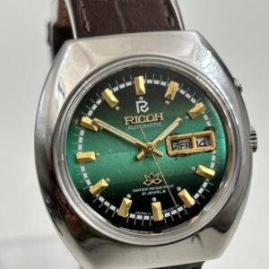 Ricoh Men?s 21 Jewels Automatic Watch ? Green Dial with Day-Date Display