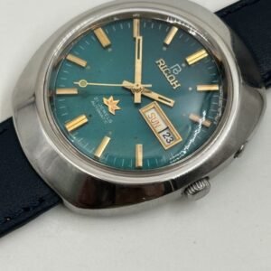 Ricoh 21 Jewels Automatic Watch ? Teal Dial with Day-Date Display for Men